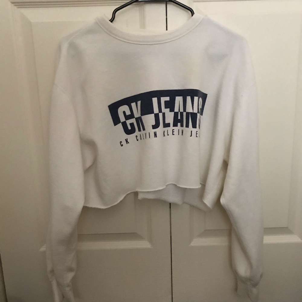 VINTAGE Calvin Klein White Crewneck Cropped